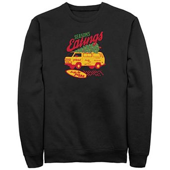 Men's Stranger Things Surfer Boy Pizza Season's Greetings Graphic Fleece