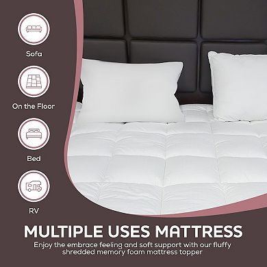 Circles Home Futton Mattress Topper With Plush Down Alternative Fill - 100% Cotton