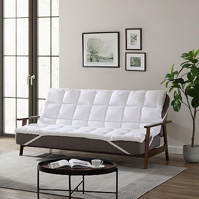 Circles Home Futton Mattress Topper With Plush Down Alternative Fill - 100% Cotton