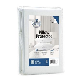 The Grand Poly-cotton Zippered Pillow Protector 2 Pack