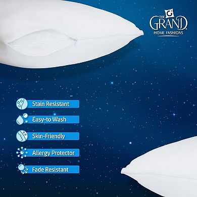 The Grand Poly-cotton Zippered Pillow Protector 2 Pack