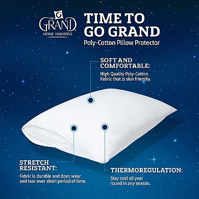 The Grand Poly-cotton Zippered Pillow Protector 2 Pack