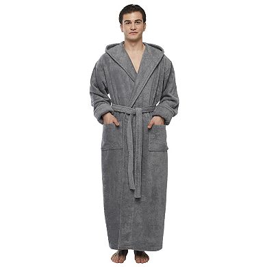 Men's Hooded Ankle Length Long Cotton Bathrobe