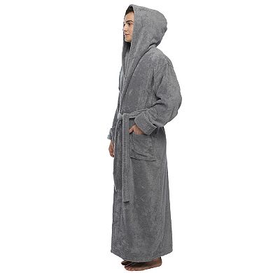 Men's Hooded Ankle Length Long Cotton Bathrobe
