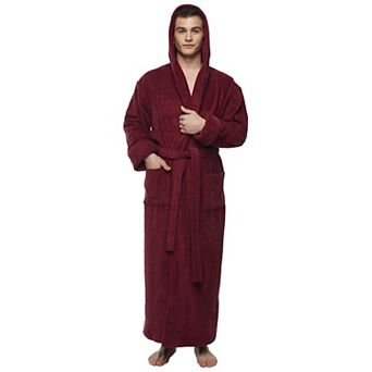 Men's Hooded Ankle Length Long Cotton Bathrobe