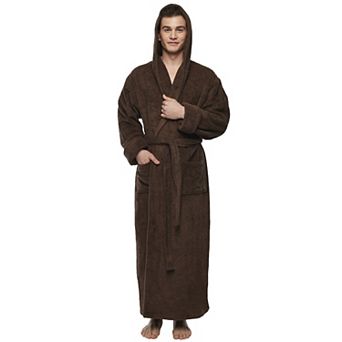 Men's Hooded Ankle Length Long Cotton Bathrobe