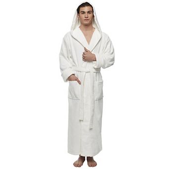 Men's Hooded Ankle Length Long Cotton Bathrobe