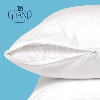 The Grand Poly-cotton Zippered Pillow Protector 4 Pack