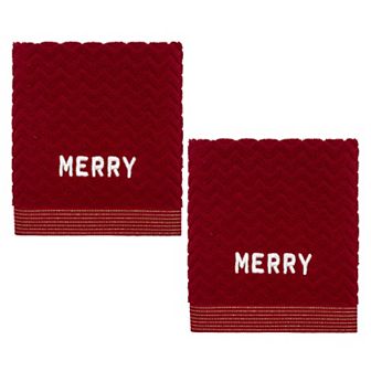 Nicole Miller 2 pc Holiday Hand Towel Set