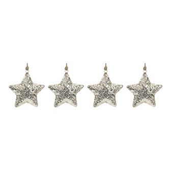 Melrose 4 pc Metal Star Christmas Ornament Set