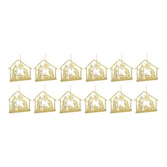 Melrose 12 pc Metal Holy Family Christmas Ornament Set