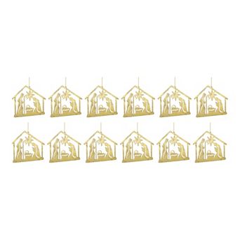 Melrose 12 pc Metal Holy Family Christmas Ornament Set