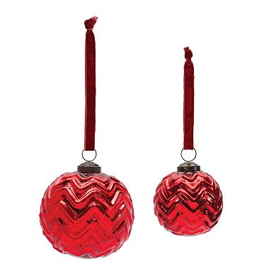 Melrose 4-pc. Red Mercury Glass Ball Christmas Ornament Set