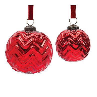 Melrose 4-pc. Red Mercury Glass Ball Christmas Ornament Set