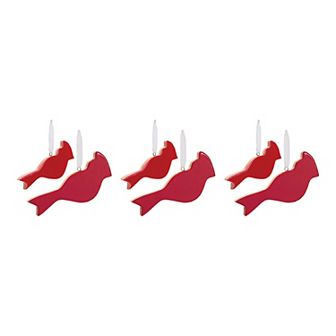 Melrose 6 pc Glass Cardinal Bird Christmas Ornament Set