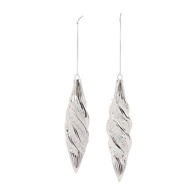 Melrose 6-pc. Glass Swirl Christmas Ornament Set