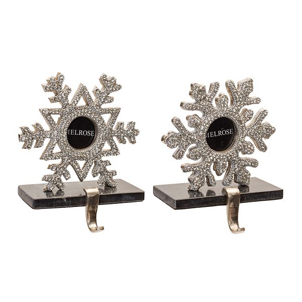 Melrose Snowflake Stocking Holder Set