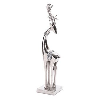 Melrose Aluminum Metal Holiday 2 pc Deer Set