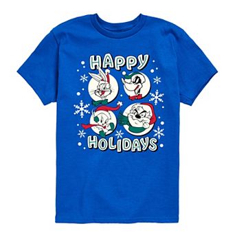 Boys 8-20 Looney Tunes Happy Holidays Graphic Tee