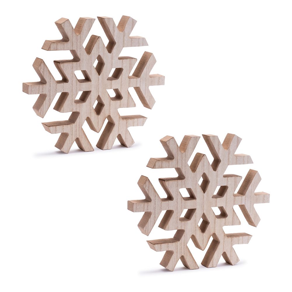 Melrose International Wood Snowflake Spray (Set of 6) main image 0