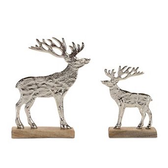 Melrose 2 pc Metal Deer Side Silhouette Table Decor Set