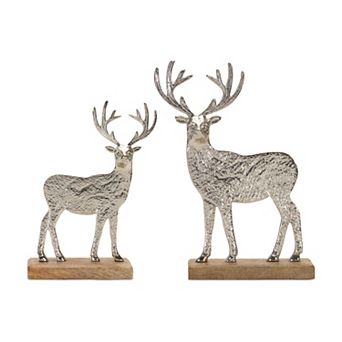 Melrose 2 pc Metal Deer Front Silhouette Table Decor Set