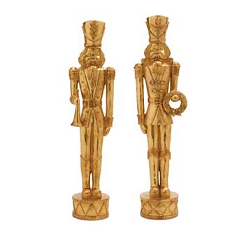 Melrose 2 pc Holiday Nutcracker Statue Set Table Decor