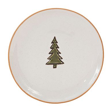 Melrose 4-Piece Ceramic Pine Tree Plate Set