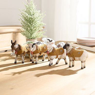 Melrose 4-Piece Winter Farm Animals Figurine Set Table Decor
