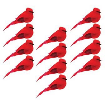 Melrose 12 pc Cardinal Bird Shelf Sitter Set