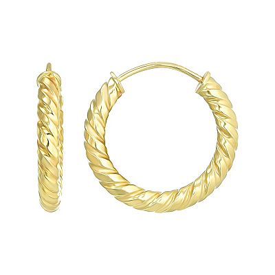 Taylor Grace 10k Gold Endless Rope Hoop Earrings