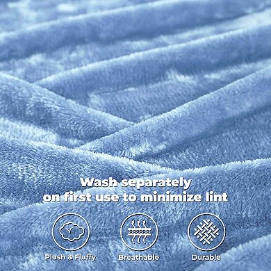 SUPERIOR Solid Fleece Medium Weight Ultra-Plush Throw Blanket