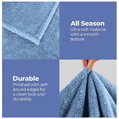 SUPERIOR Solid Fleece Medium Weight Ultra-Plush Throw Blanket