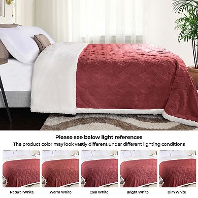 SUPERIOR Nuuk Reversible Plush Sherpa Fleece Blanket