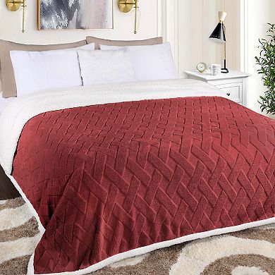 SUPERIOR Nuuk Reversible Plush Sherpa Fleece Blanket