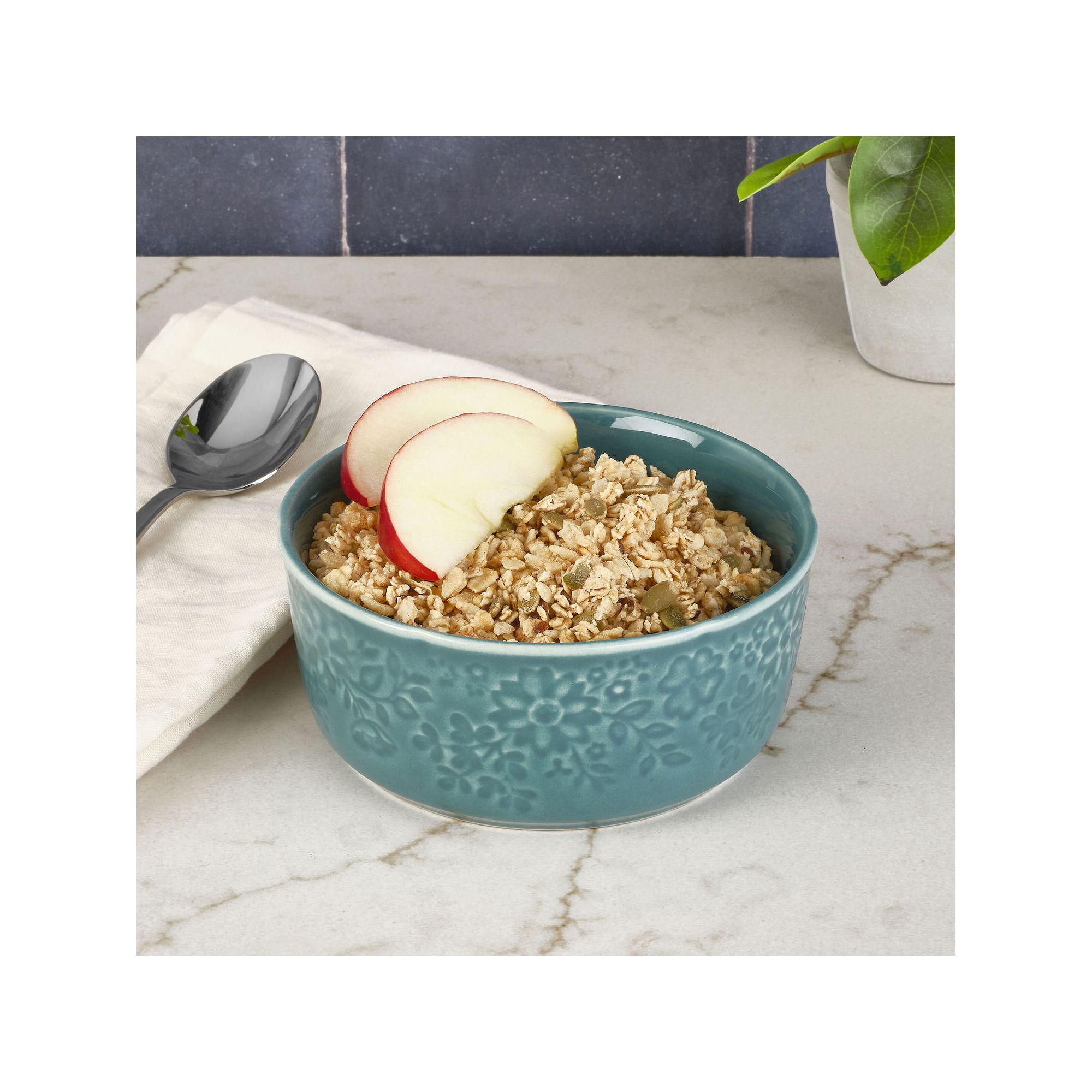 Mingle & Co. Floral Cereal Bowl, Blue