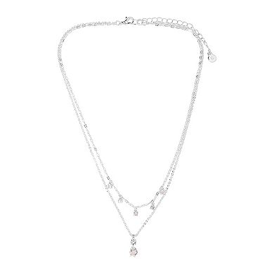 LC Lauren Conrad Sterling Silver 2-Row Charm Pendant Necklace