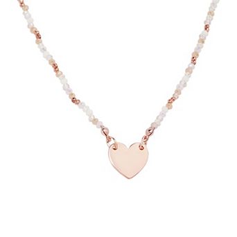 LC Lauren Conrad Rose Gold Tone Smooth Heart Pendant Necklace