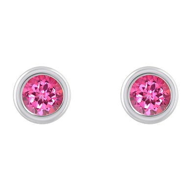 Celebration Gems Sterling Silver 3 mm Round Gemstone Stud Earrings