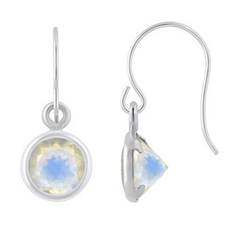 Celebration Gems Sterling Silver 5 mm Round Gemstone Drop Earrings