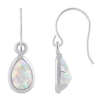Celebration Gems Sterling Silver Pear Shape Gemstone Drop Earrings
