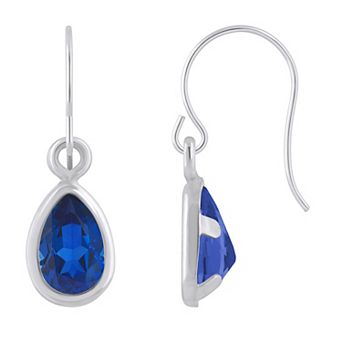Celebration Gems Sterling Silver Pear Shape Gemstone Drop Earrings