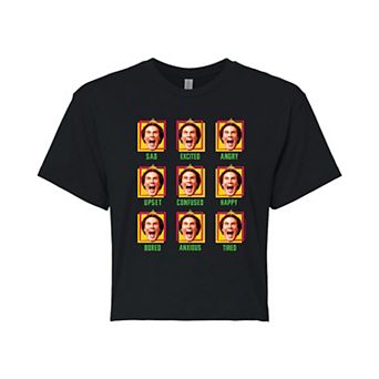 Juniors' Elf Faces Of Buddy Cropped Tee
