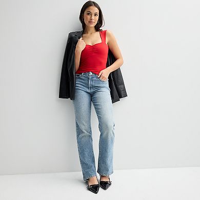 Juniors' Harper & Ivy Contour Sleeveless Sweetheart Top