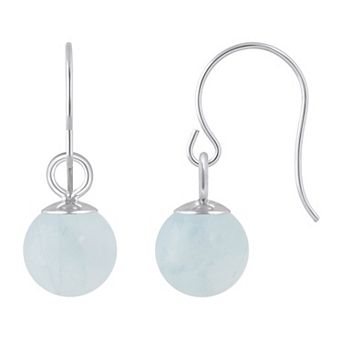 Celebration Gems Sterling Silver 5 mm Sphere Gemstone Drop Earrings