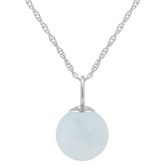 Celebration Gems Sterling Silver 6 mm Sphere Gemstone Pendant Necklace