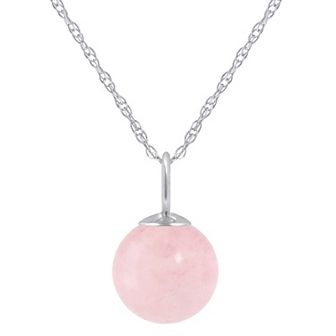 Celebration Gems Sterling Silver 6 mm Sphere Gemstone Pendant Necklace