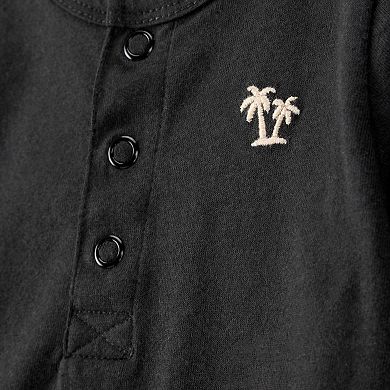Baby Boy Carter's Black Palm Tree One-Piece Romper