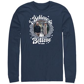 Big & Tall Ted Lasso I Believe In Believe Holiday Wreath Long Sleeve Graphic Tee