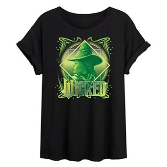 Juniors' Wicked Elphaba Portrait Oversized Tee